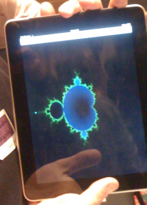 El conjunto de Mandelbrot, renderizado en un iPad.